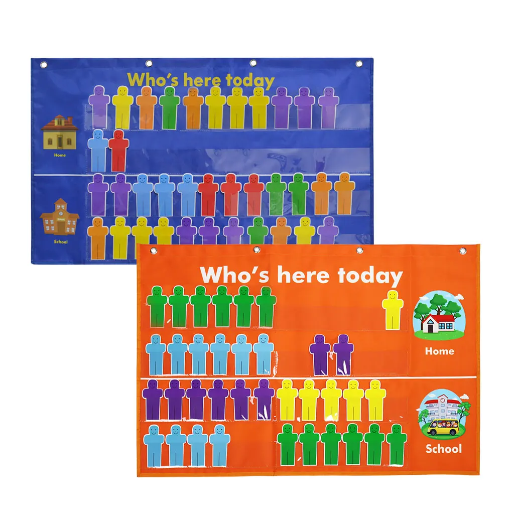 

Kid Attendance Pocket Chart Classroom Pocket Chart Sign in Hanging Bag Who Is Here Today for Teacher Preschool Supplies