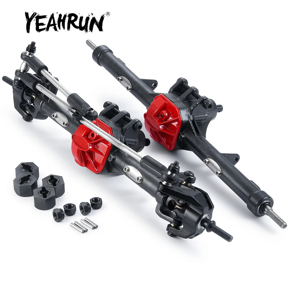 

YEAHRUN Complete Metal Alloy Front / Rear Axle for Axial SCX10 II 90047 90046 90059 90060 1/10 RC Rock Crawler Car Upgrade Parts