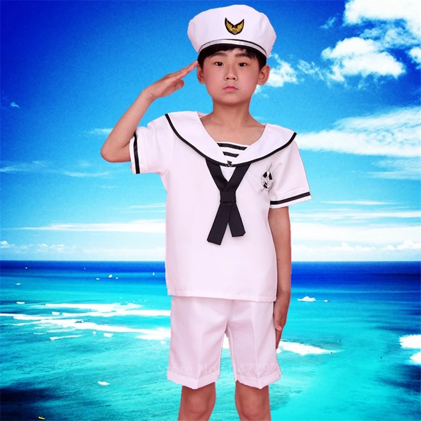 Uniforme per bambini capitano Navay ufficiale marinaio Costume ragazza ragazzo classico Halloween Cosplay esercito vestito fantasia carnevale