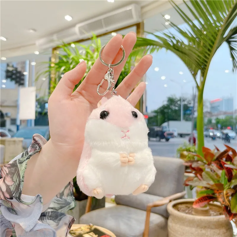 10cm Hamster doll keychain pendant doll hamster cute backpack doll plush ins bag pendant school bag pendant