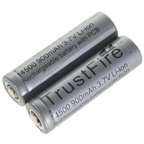 

TrustFire 14500 3.7V 900mAh Rechargeable Lithium Battery Cell with PCB Protection Board For Flashlight Torch Batteries