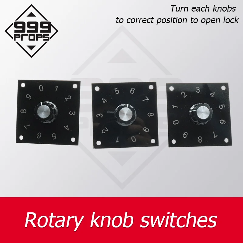 

999props escape room rotary knob switches turn each knob to correct position to unlock TAKEGISM mechanism chamber devices supply