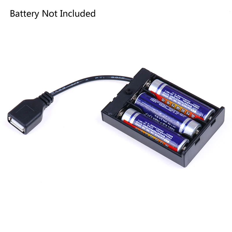 3*AA battery box with usb port for building block led light kit with switch