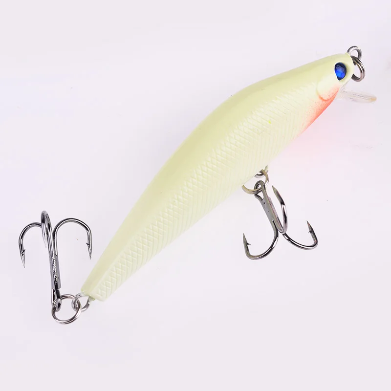 WDAIREN 3D Luminous Minnow Lures 8cm 8g Night Fishing Wobbler Crankbait Tackle Artificial Hard Bait Warped Bass Isca Swimbait