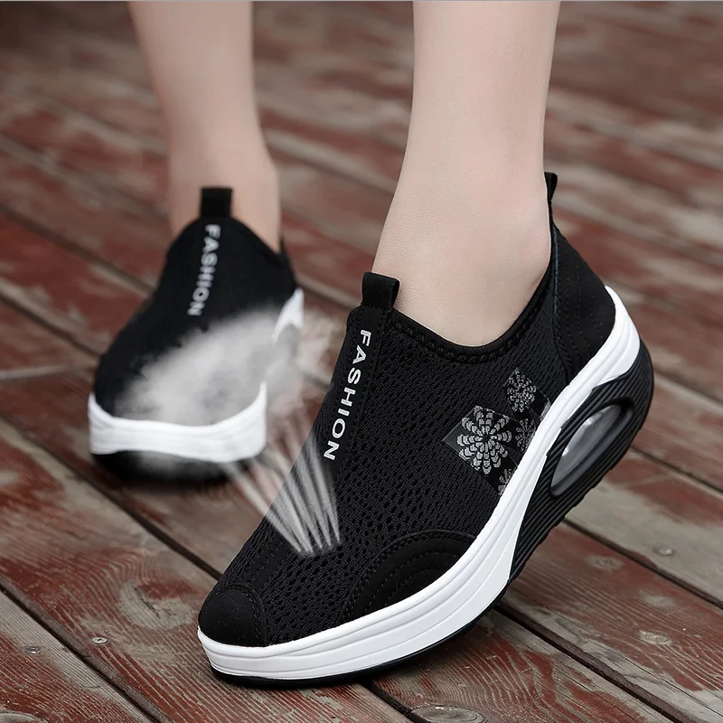 

Tenis Feminino 2021 Tennis Shoes for Woman Breathable Zapatos Mujer Comfort Height Increasing Slip on Soft Female Outdoor Gym