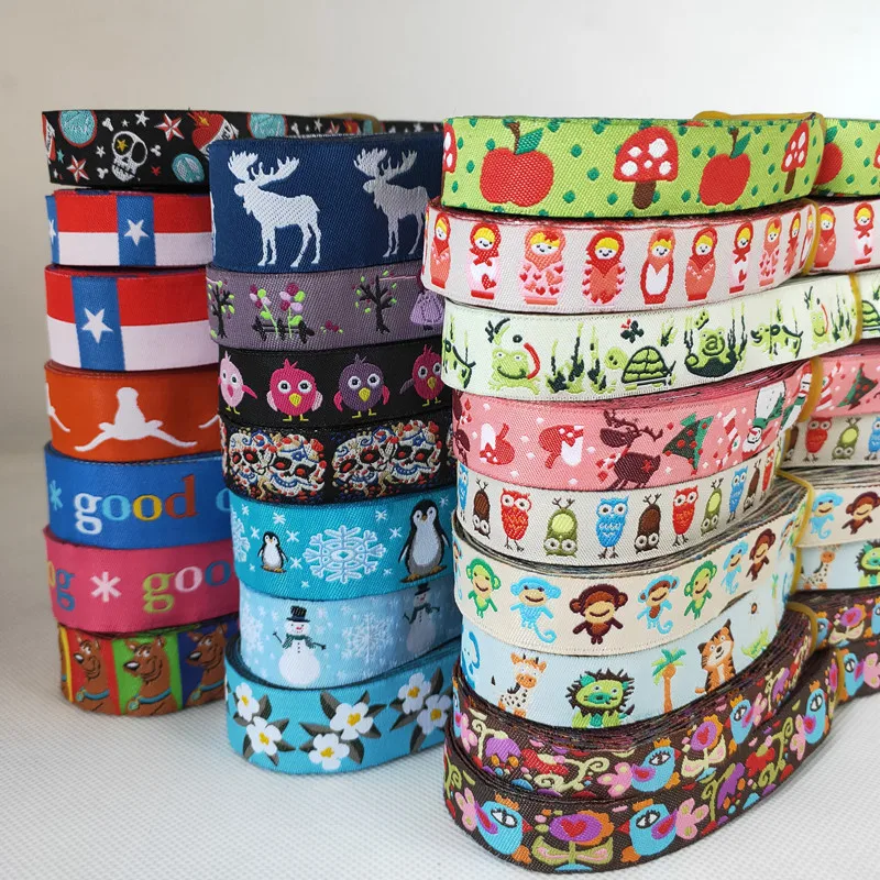 28 different Cartoon Ribbons 5yards Polyester Woven Jacquard Ribbon   For DIY Pet Dog Collar Decorated With Garment Accessories