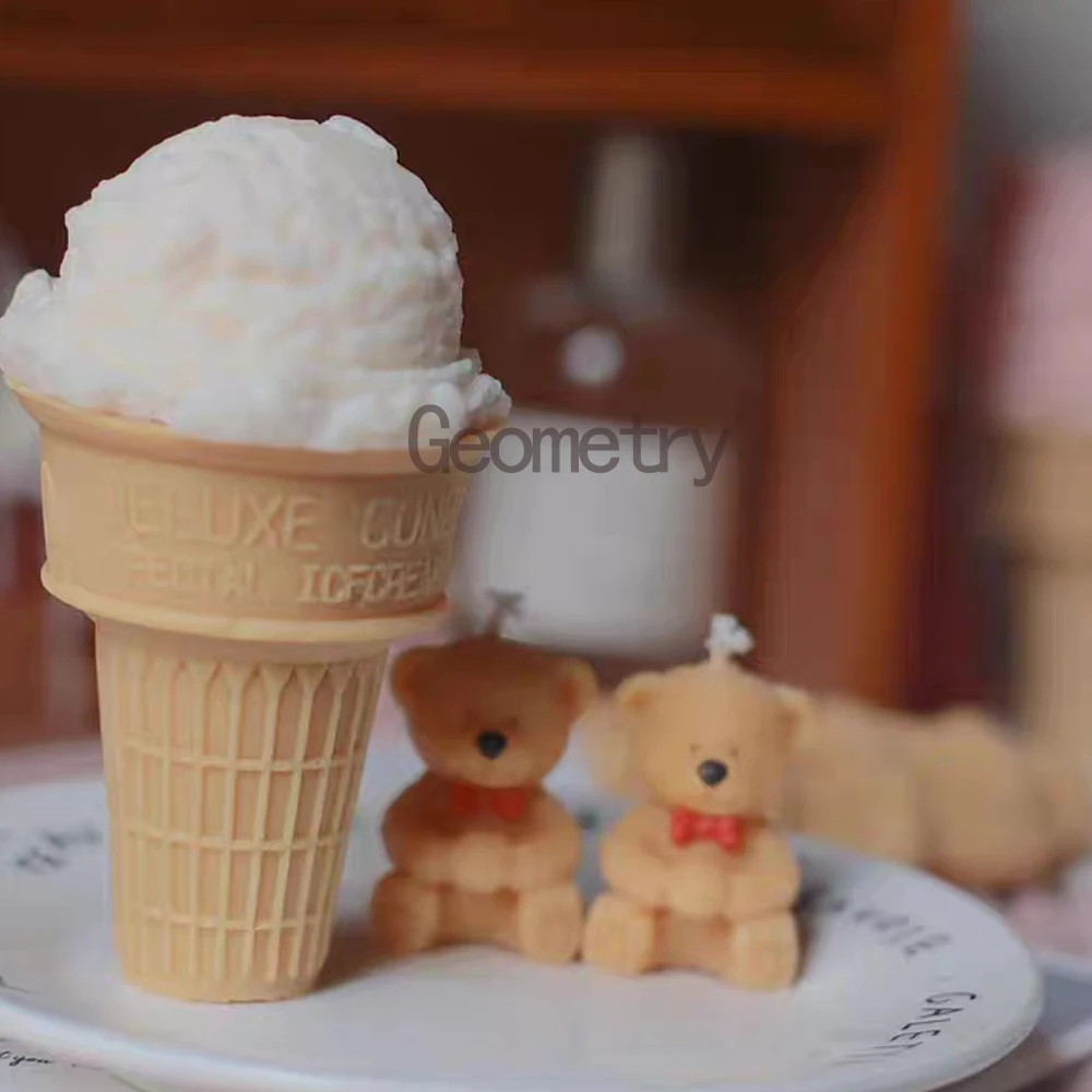 Ice cream cone Silicone Mold for Making Dessert Candle Soap Summer Ice