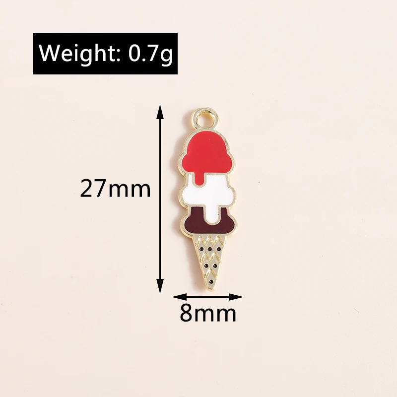 Leslie 10 Stück Emaille süße Essen Trinken Eis Kuchen Saft Cola Charms Anhänger für Halsketten DIY Schmuckherstellung Zubehör – Detail 11