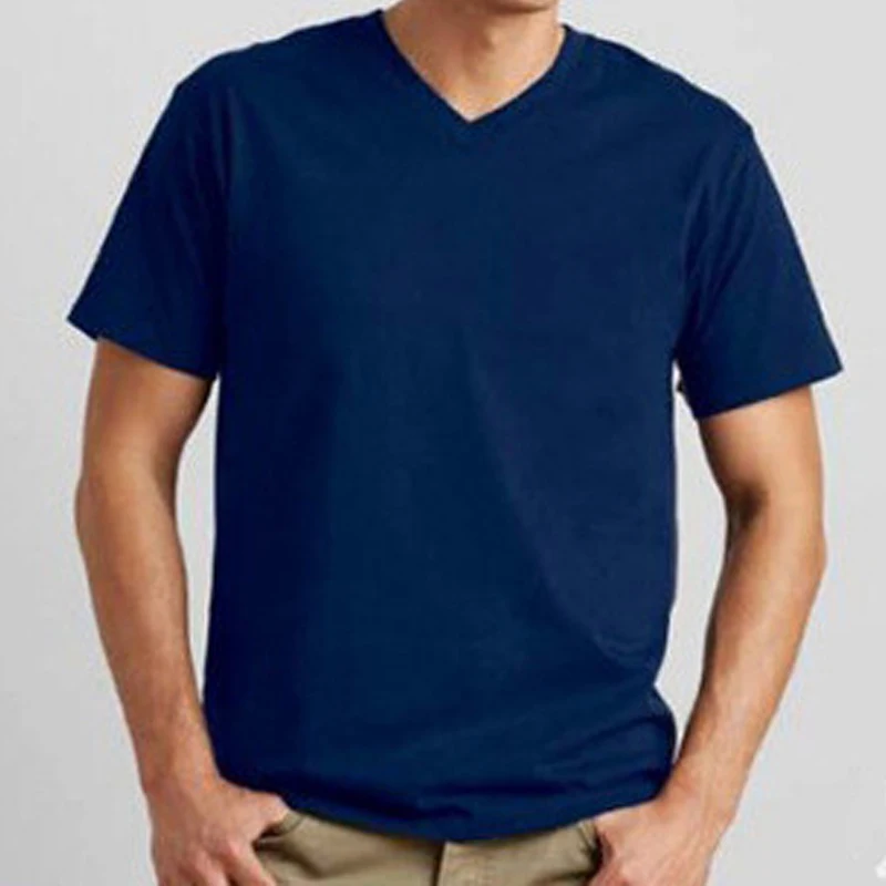 Man Summer Casual T shirts Men Short Sleeve cotton Flexible T-shirt V Neck casual Tee Shirt Tops Breathable