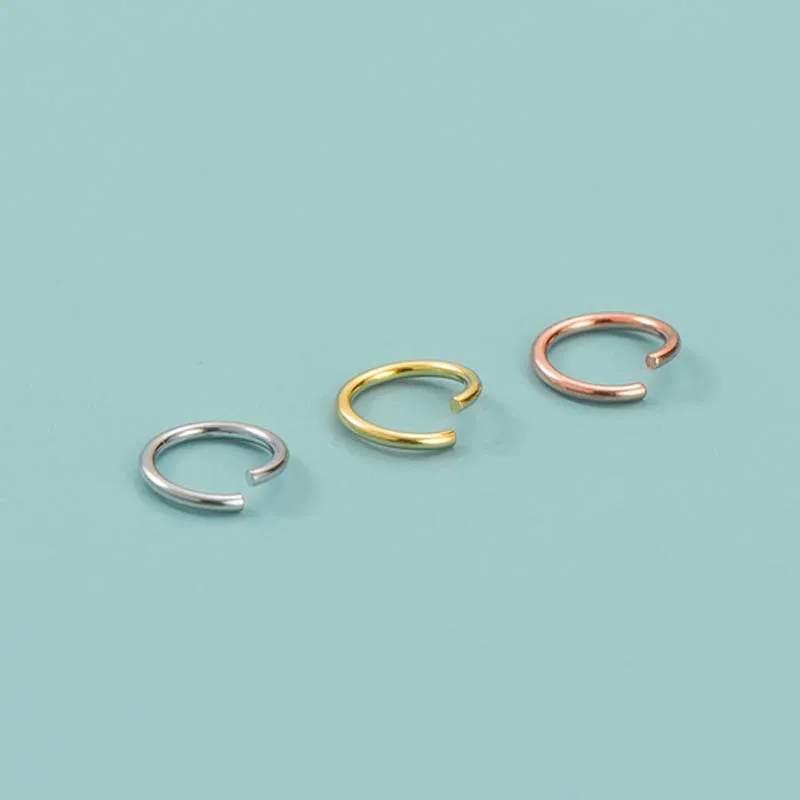 Authentic Real Pure Solid 925 Sterling Silver Open Jump Rings Split Ring 18K Gold Connectors Jewelry Making Findings