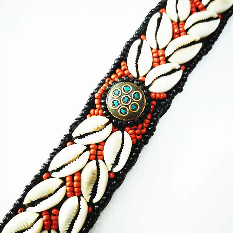 HDC0632 Tibetan Hand Sewed Shell Waistband Lady Decor Belt Multi Colors