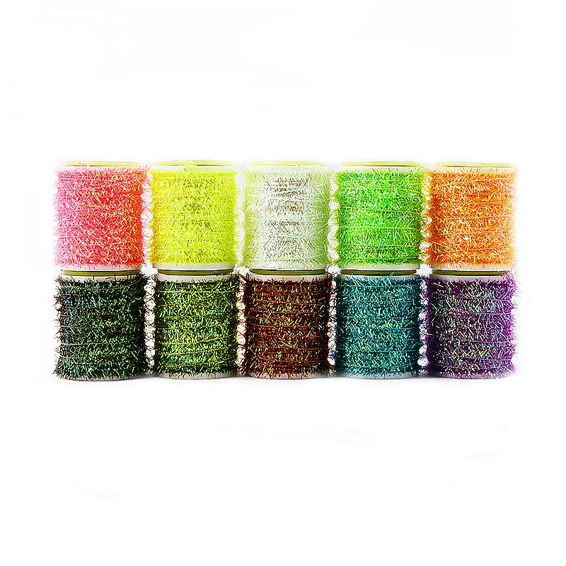 15yards spooled super fine pearlescent cactus chenile yarn flash tinsel yarn bonefish lure bait saltwater fly tying materials