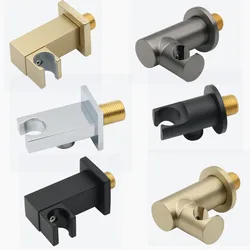Soffione doccia portatile in ottone massiccio supporto per doccia nero opaco o oro spazzolato supporto a parete per spruzzatore a mano per bagno SH05
