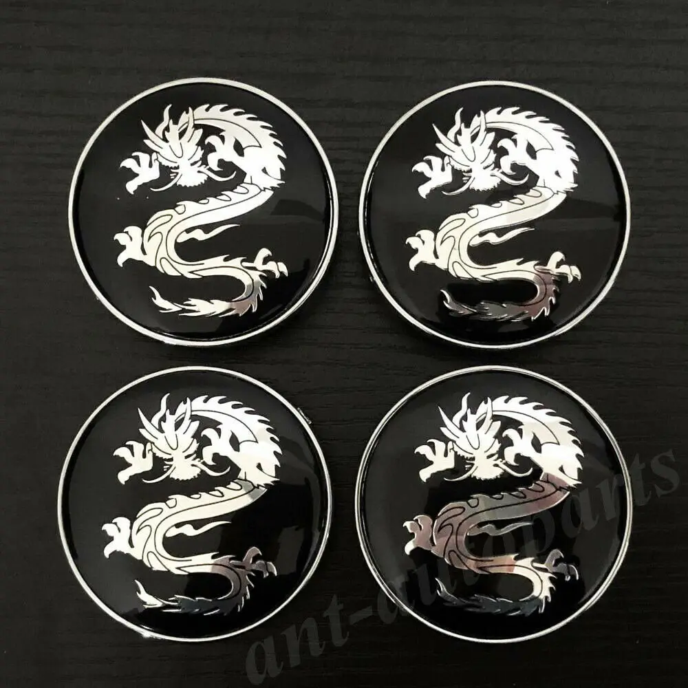 4pcs 60mm Chinese Dragon Car Wheel Center Hub Caps Badge Emblem Decal Sticker