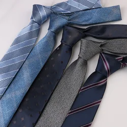 New Geometric Striped Plaid Men's Tie Red Blue Grey Classic Neck Ties Leisure Business Wedding High Quality 6cm Skinny Necktie