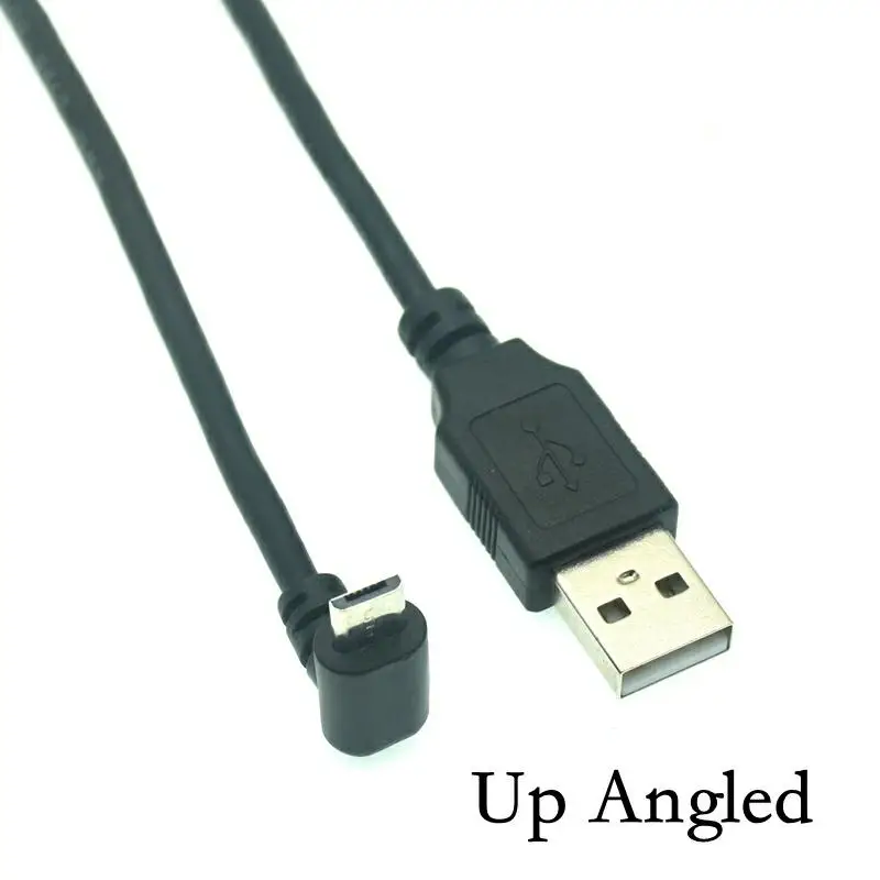 Câble de données USB 2.0 mâle vers Micro USB B, coudé à 90 degrés vers haut, bas, gauche et droite, 0.25m/0.5m/1m/1.5m