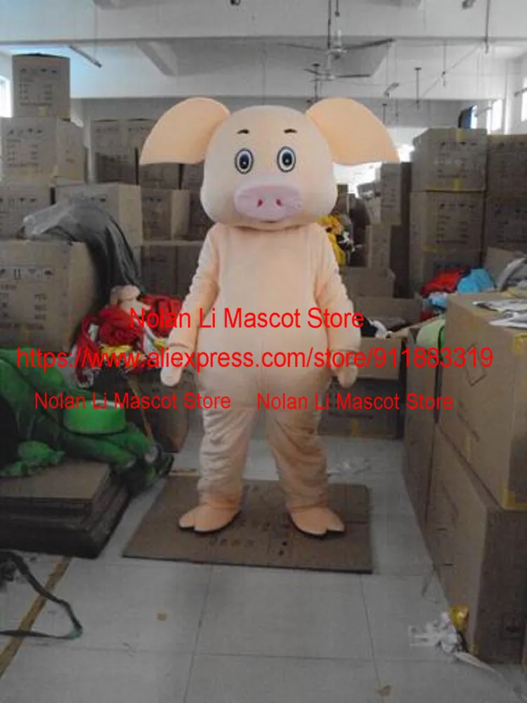 High Quality Super Soft Velvet Fabric Pig Mascot Costume Unisex Cartoon Anime Cosplay Makeup Advertising Display 194