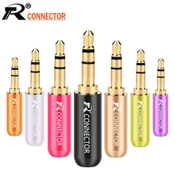 10pcs Mini Jack 3.5mm 3 Pin Stereo Male Connector Gold Plated Plug Aluminum Tube 3 Pole 3.5mm Stereo Plug DIY Headphone Jack