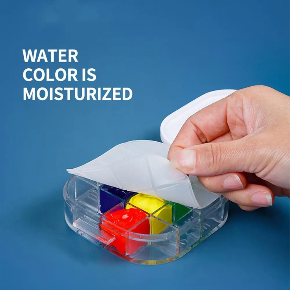 16Grids Watercolor Palette Folding Moisturizing Tray Paint brush Washer Folding Bucket for Watercolor Oil Painting Art Supplies