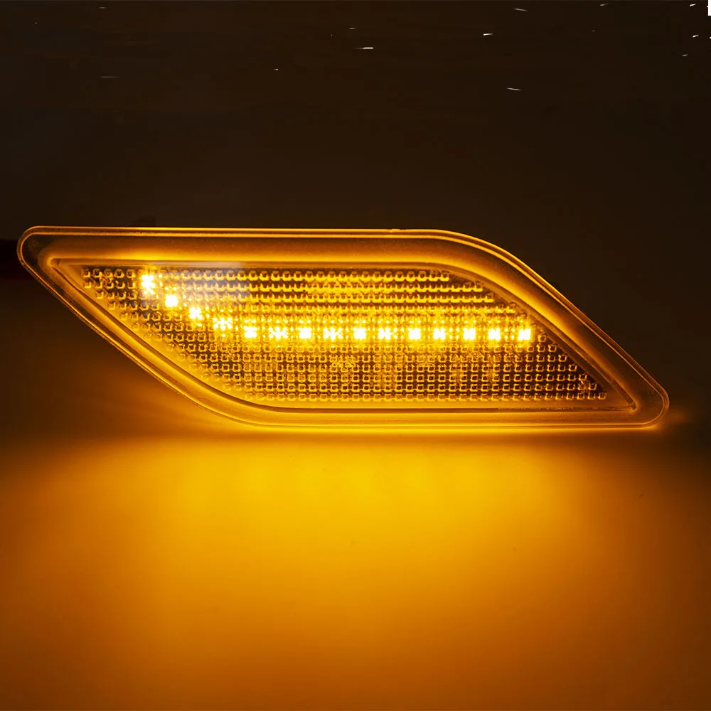 LED Front Bumper Side Marker Lamp For 2010 2011 2012 2013 Benz W212 Pre-LCI E-Class E350 E550 E63 AMG Sedan/Wagon OEM-Spec Euro