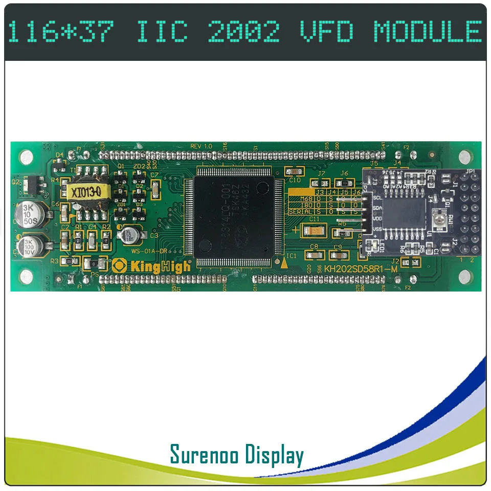 Surenoo 116*37MM 2002 20X2 202 Serial IIC I2C VFD Display Screen LCD Module Panel for Arduino