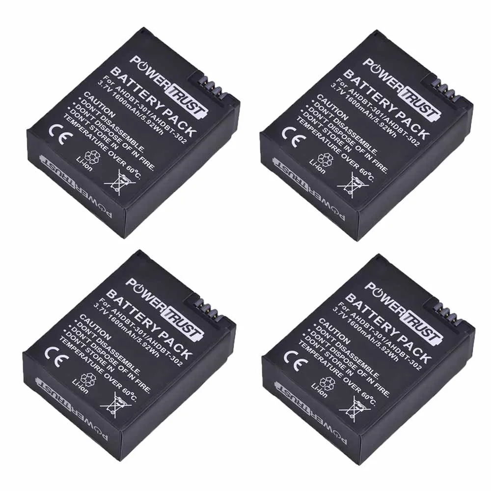 3.7V 1600mAh AHDBT-301 AHDBT301 AHDBT 301 Li-ion Battery for GoPro Hero3 + LED 3-Channel USB Charger for Gopro Hero 3/3+