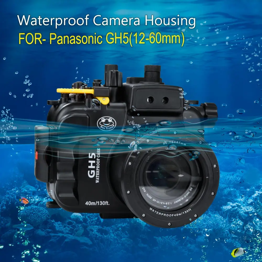 Seafrogs 40M/130ft Underwater Camera bag For Panasonic GH5/GH5S (12-60mm) Waterproof Camera Case Housing 1pc Underwater Housing