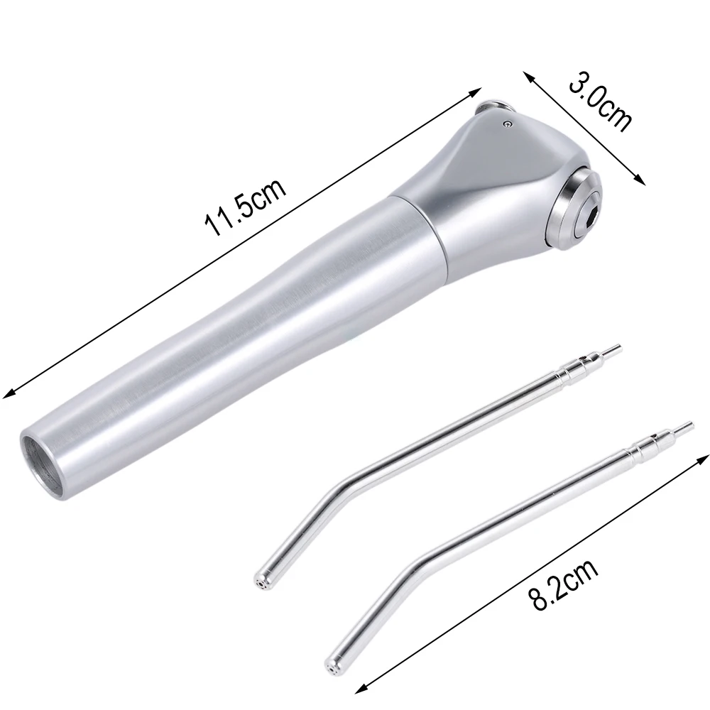 VV 1 Set Dental Air Water Spray Gun Triple 3 Way Syringe Handpiece + 2 Nozzles Tips Tubes For Dental Lab Silvery Available