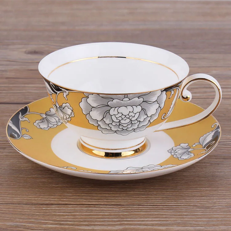 exquisite ceramic cups and saucers Office meeting coffee cup set with Phnom Penh bone China afternoon tea flower cup coffee cup