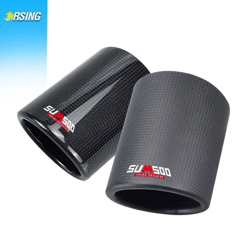 hight quality sumsoo Car Universal Case Matt Glossy Exhaust Tip housing curl Carbon Fiber Exhaust Muffler Pipe  Cover