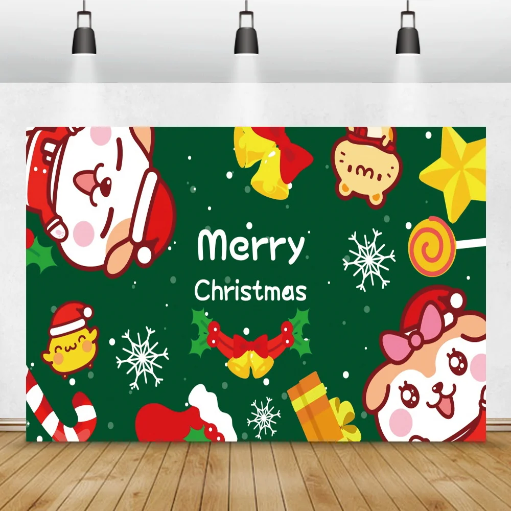 Merry Christmas Cartoon Photography Background Baby Portrait Interior Photocall Banner Child Room Decor Family Photo Backdrop