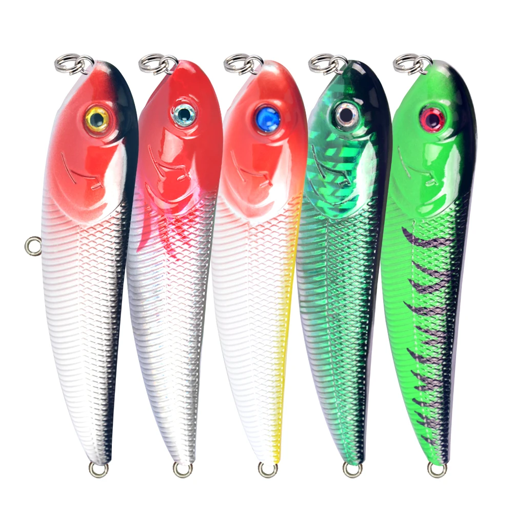 LINGYUE 1pc hard fat pencil fishing lures 100mm/13.7g topwater wobblers 5 colors available crankbaits