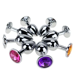 Anal Plug Sex Toys For Couple Adults Stainless Smooth Steel Dildo Butt Plug Tail Crystal Jewelry Trainer Bdsm Sex Products Shop