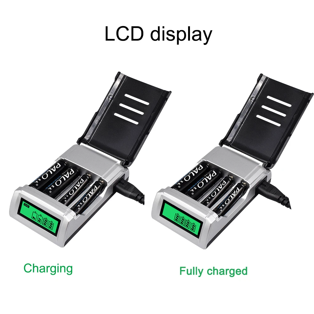 パロ 8 個 aaa 充電式バッテリー aaa batteria ニッケル水素 1.2 v 電池液晶ディスプレイ充電器 aa aaa ni-nh ni-cd バッテリー