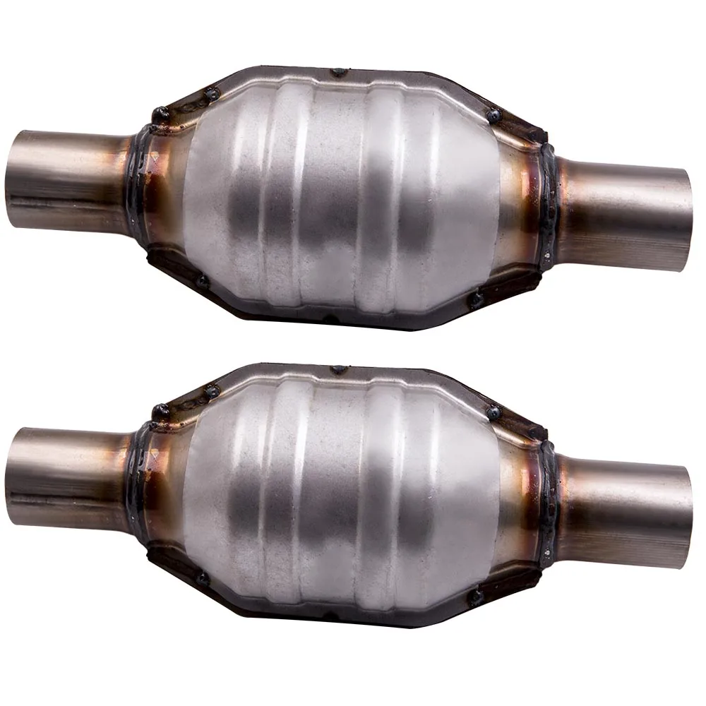 2 Packs 2 inch Universal Catalytic Converter Stainless Steel 5.9L 6000 Lbs