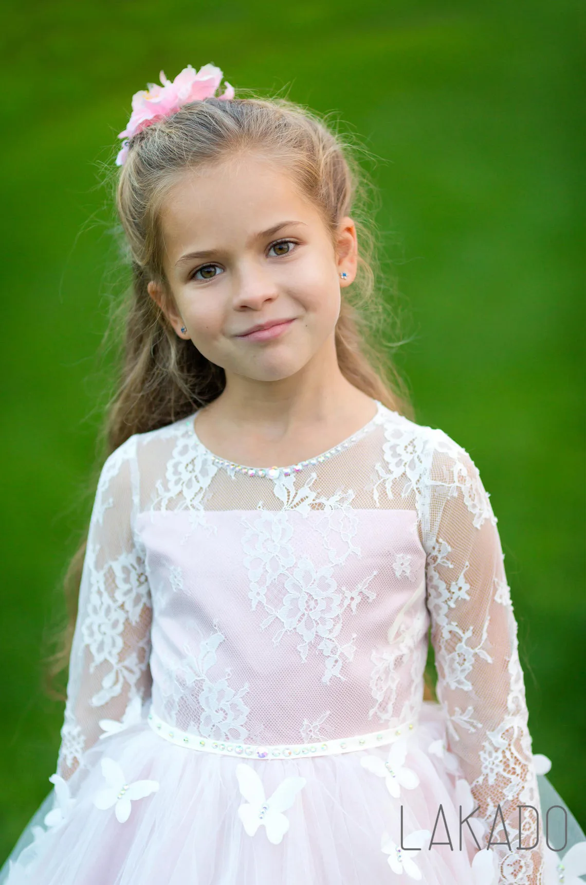 Vestido de flores y mariposas para niñas, ropa Formal de manga larga con apliques de encaje, de 4 a 12 años