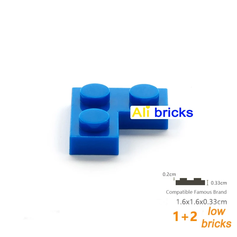 40pcs Bulk Accessories Parts Plate 2x2 Corner Idea Building Bricks 2420 DIY Classic Blocks MOC Educational Toys For Children