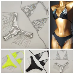 2020rhinestone bikini diamentowe stroje kąpielowe bikini kryształowy strój kąpielowy diamentowy strój kąpielowy kryształowe bikini