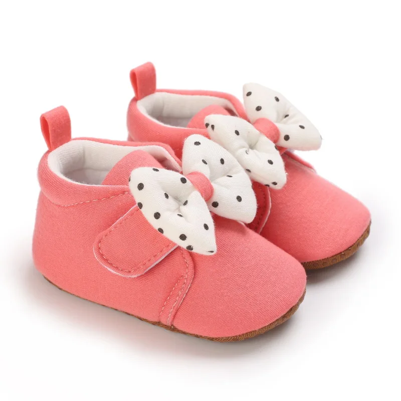 Baby Autumn Shoes Infant Girls Cute Dot Shoes Toddler First Walkers Flat Indoor Outdoor Slippers