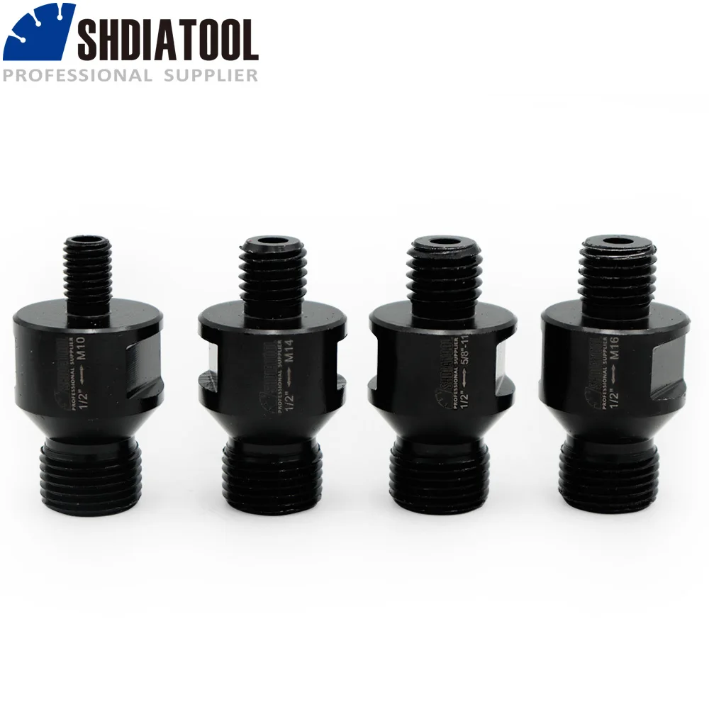 SHDIATOOL 1pc Different thread adapter Connection Converter for M10 M14 5/8-11 or M16 Thread To Gas 1/2 inch Fit CNC Machine