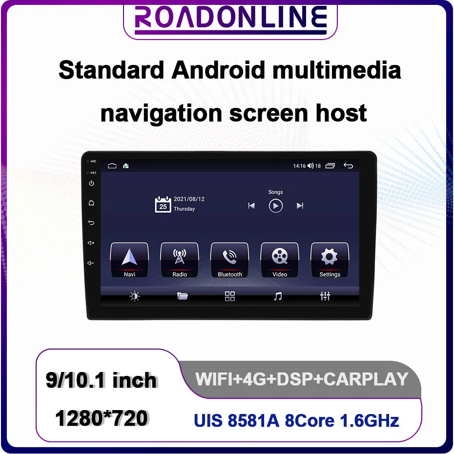 9 Incj 10.1 Inch Android 12 For Universal Car GPS Multimedia Player Stereo Radio Receiver 4G+WIFI Bluetooth Touch Screen CarPlay