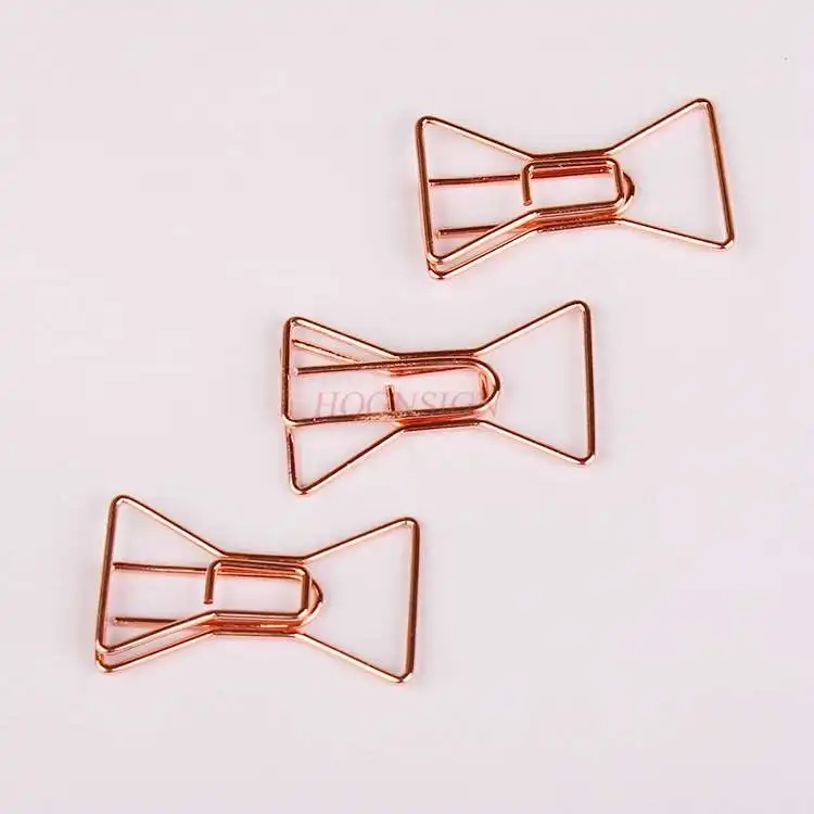 Bow Paper Clip Shaped, Rose Gold, Cute Paper Clip, 12pcs