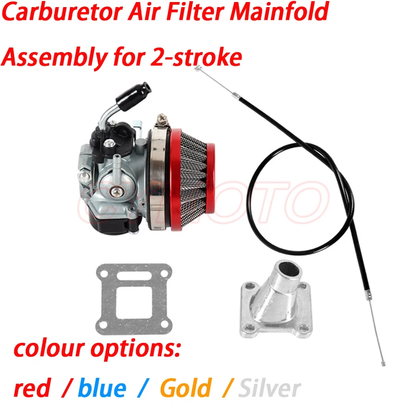 ATV 49cc Performance 19mm Carburetor 58mm Air Filter cable Assembly for 2-stroke 49cc 50cc 60cc 66cc 80cc Mini Pocket Bike Group