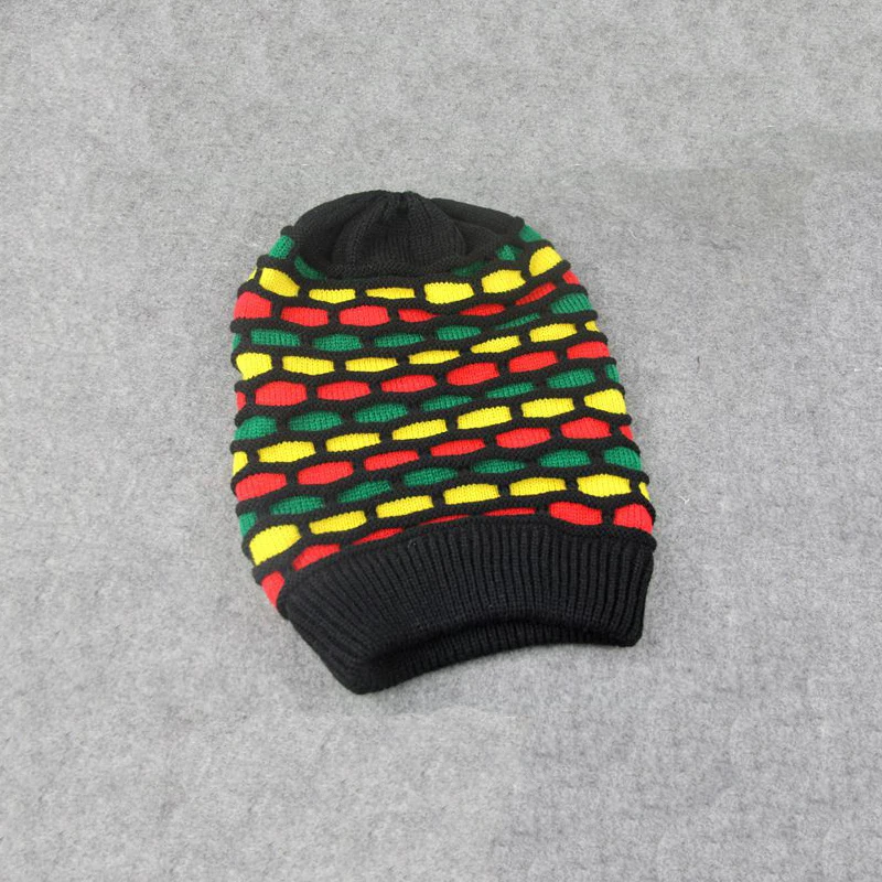 Men\'s and women winter knitted hat Thicken Rainbow color kerchief Female warm Skullies Beanies hedging cap Pile cap Outdoors