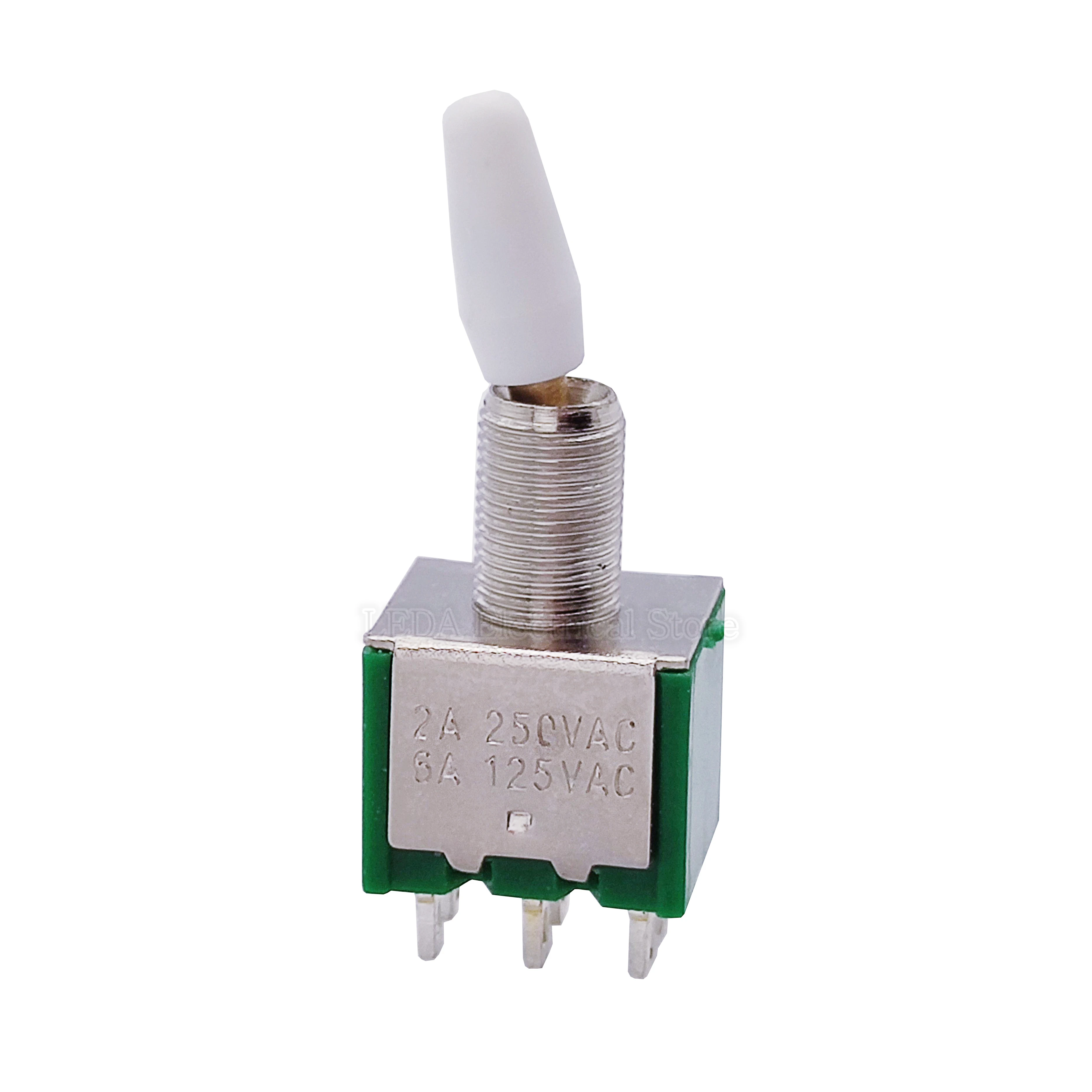 

2 шт. KNX2X2 6 мм зеленый 6-контактный 2-позиционный DPDT ON-ON Mini 6A125VAC миниатюрный тумблер