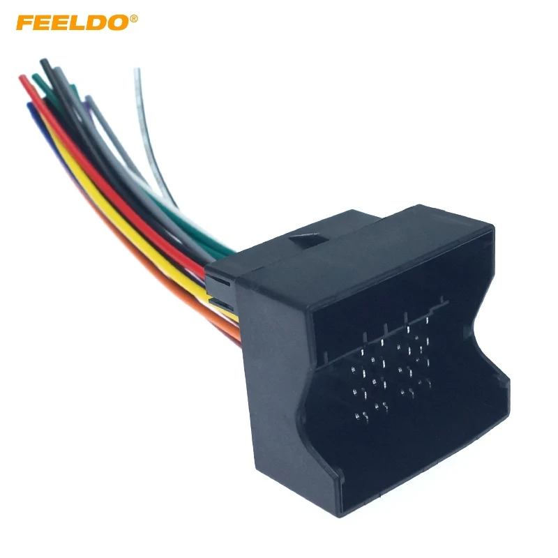 

FEELDO 1PC Car CD Player Radio Audio Stereo Wiring Harness Adapter Plug for Audi/BWM/Volkswagen/Mini/Dodge #CT3033