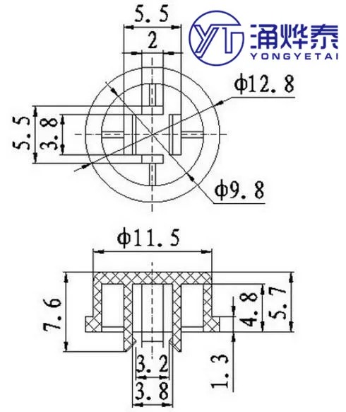 YYT 100PCS A24 round square switch button cap adapted to 12*12*7.3 red/blue/yellow/white/green/black/grey multi-color optional