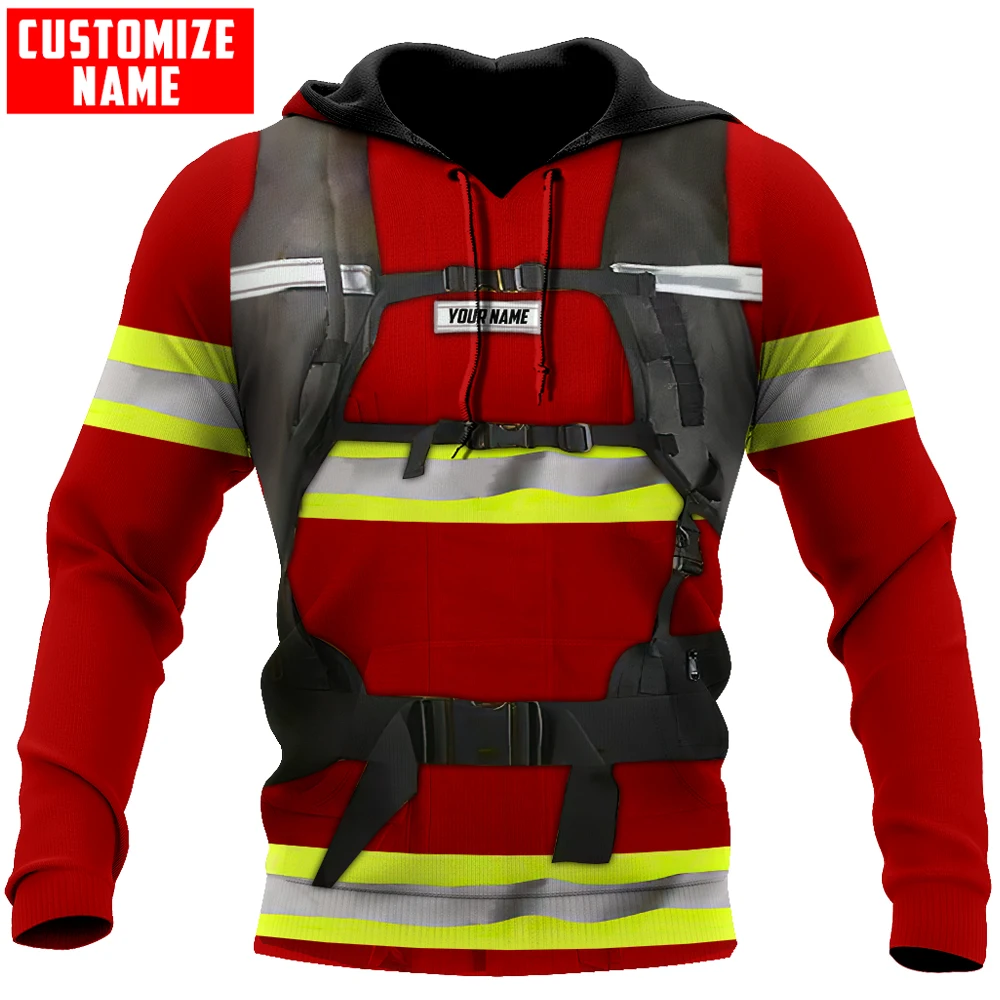 Customize Name Brave Firefighter 3D Printed Men Autumn Hoodie Unisex Hooded sweatshirt Streetwear Casual zipper hoodies DK417