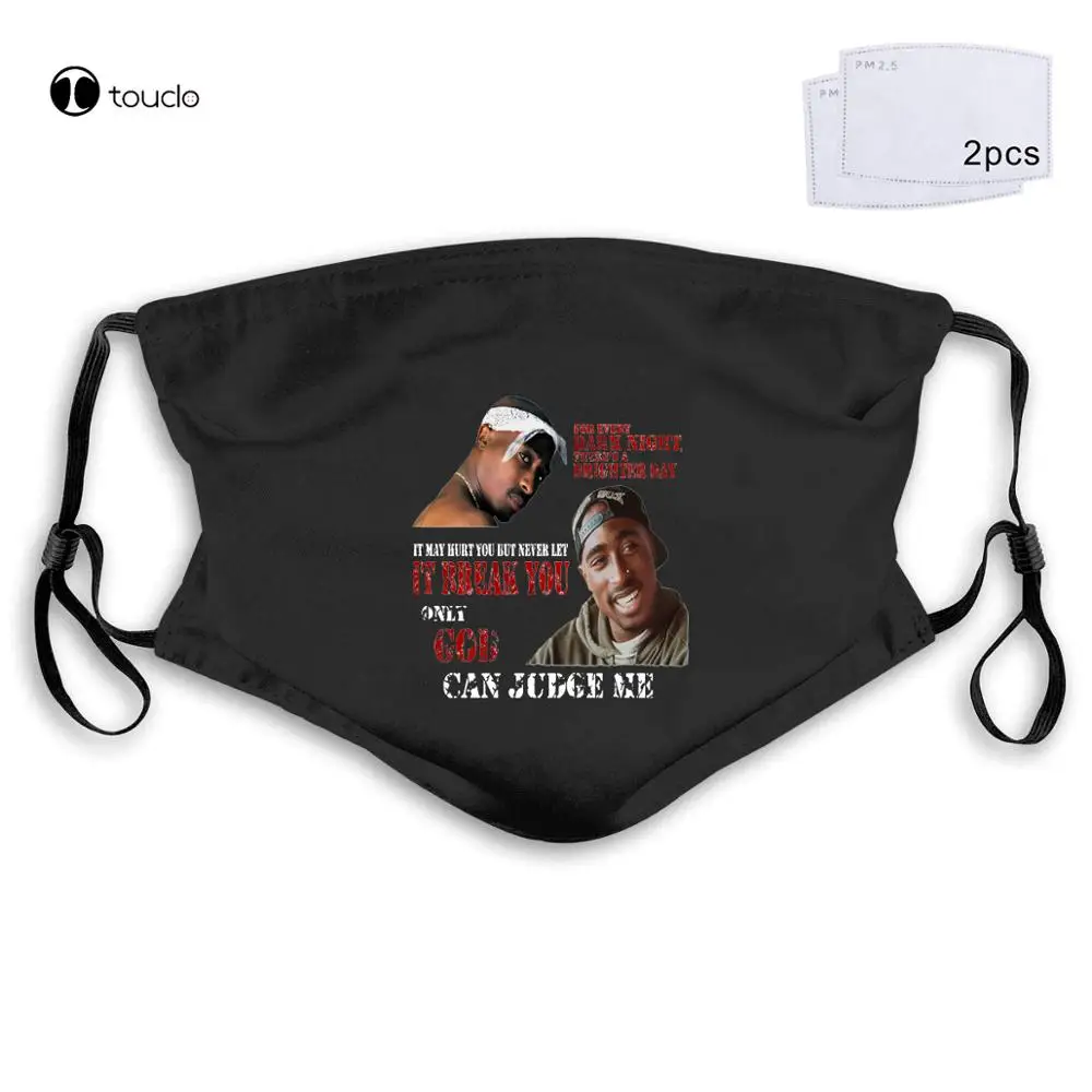 2Pac Tupac Shakur Only God Can Judge Face Mask Filter Pocket Cloth Reusable Washable