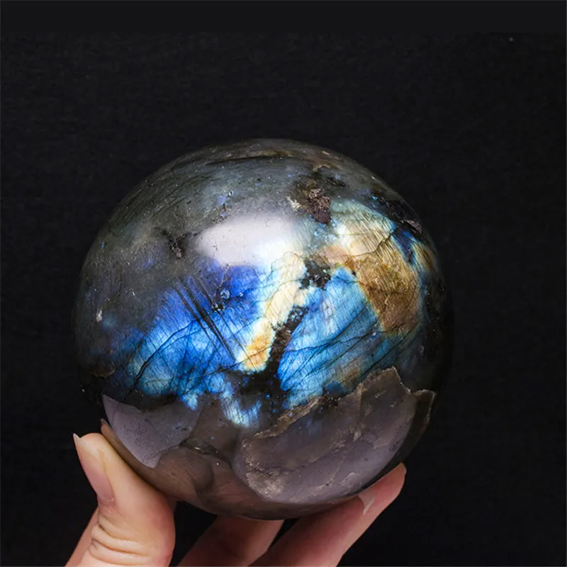 Natural Flashy Labradorite Ball Sphere 60mm-90mm For Home Decoration 1pc